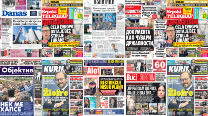 Naslovne strane dnevne štampe za subotu, 27. avgust
