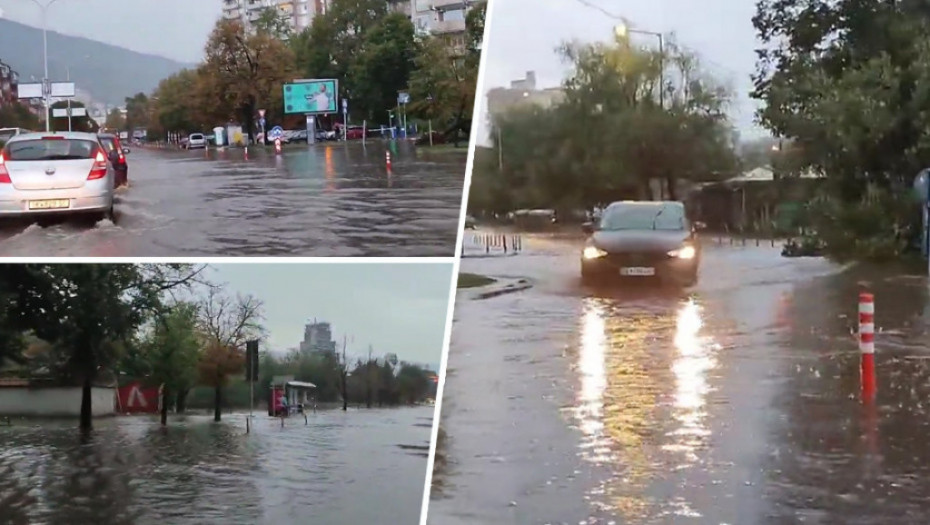Nevreme potopilo ulice u Skoplju: Automobili zaglavljeni u vodi, neprohodan put do aerodroma