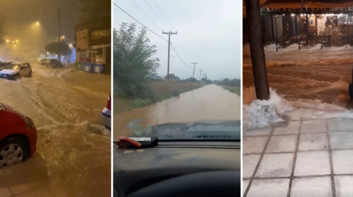 Veliko nevreme zahvatilo Solun i okolinu: Kiša razorila puteve, poplavljena i Bela kula (VIDEO)