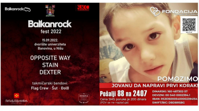 Balkanrock fest ove godine humanitaran: Koncert u Nišu za pomoć malom Jovanu