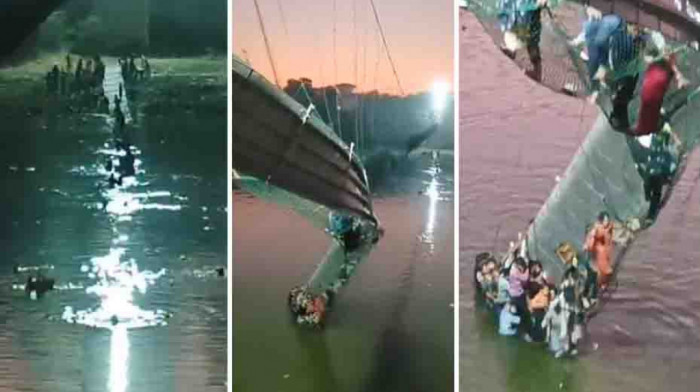 Srušio se viseći most u Indiji: Više stotina ljudi upalo u vodu, najmanje 90 mrtvih