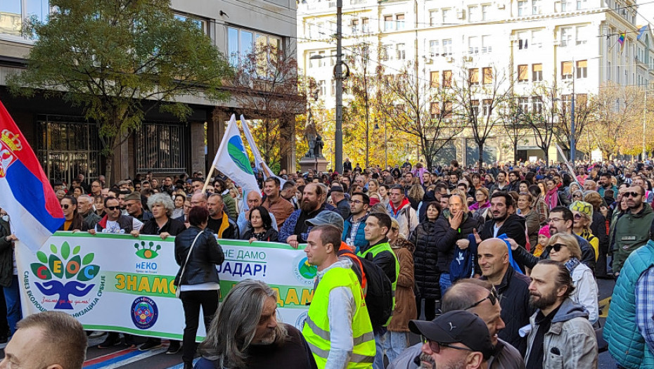 Protest protiv zagađenja vazduha u Beogradu:  "Pažljivo diši, opasno po život"