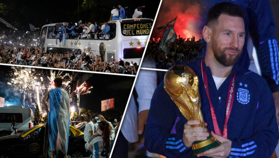 Svetski šampioni stigli kući: Veliko slavlje na ulicama Buenos Ajresa, Argentina na nogama (FOTO)