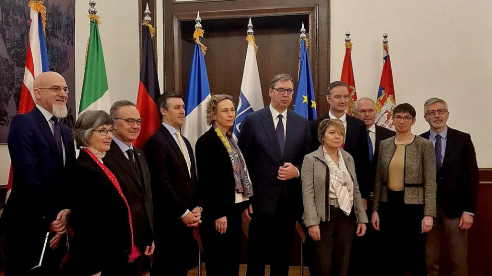 Vučić se sastao sa ambasadorima Kvinte: "Beograd potpuno posvećen dijalogu sa Prištinom"