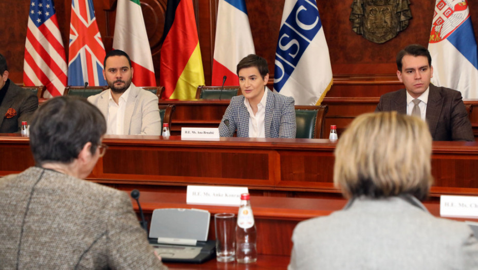 Brnabić s ambasadorima Kvinte pri OEBS-u: Srbija posvećena regionalnoj saradnji