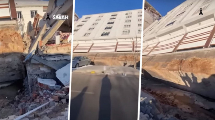 Snimak građevinskog nemara u Turskoj: Zemljotres nagnuo zgradu, temelja nema nigde