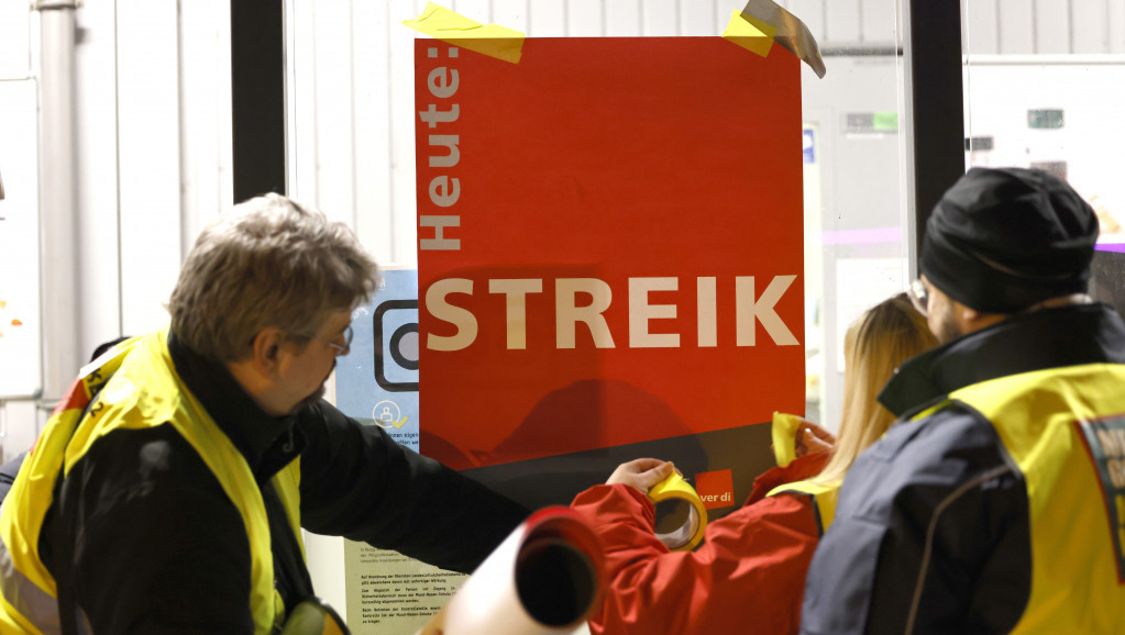 Nemački sindikati najavili štrajk na 11 aerodroma u ponedeljak