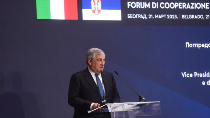 Tajani: Italija čvrsto podržava deeskalaciju i poziva Beograd i Prištinu na implementaciju sporazuma