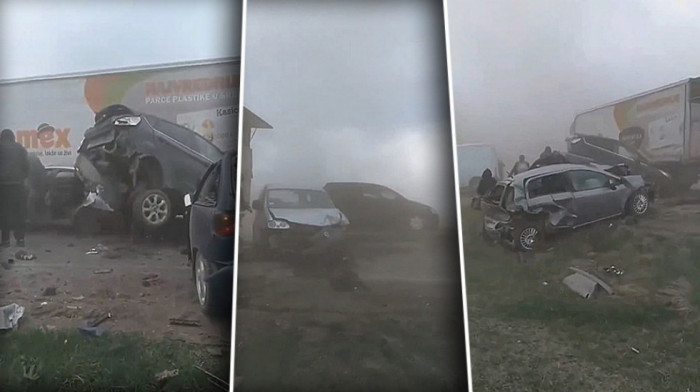 Peščane oluje u Vojvodini otežale saobraćaj, kod Bačke Topole došlo do lančanog sudara 14 vozila