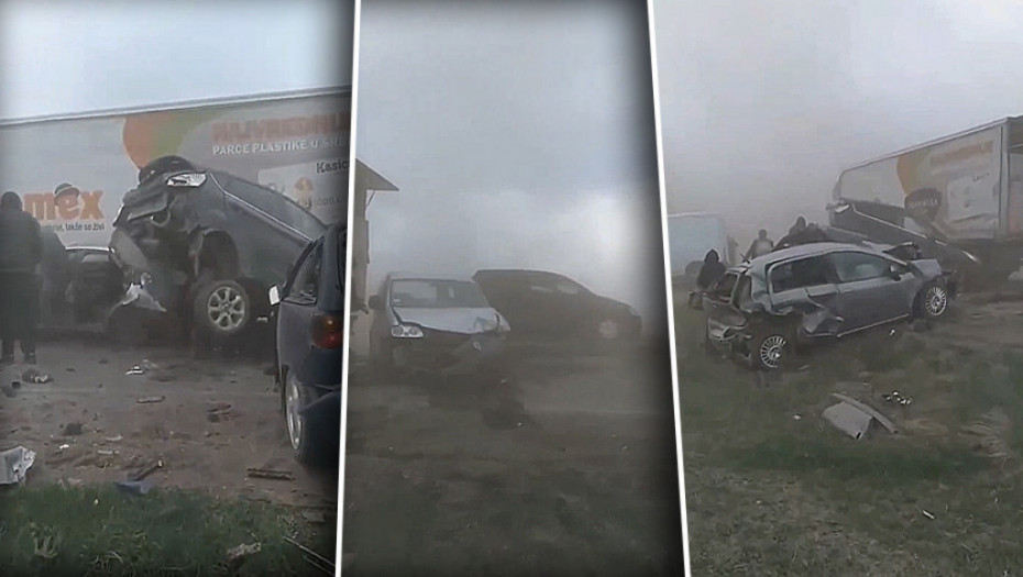 Peščane oluje u Vojvodini otežale saobraćaj, kod Bačke Topole došlo do lančanog sudara 14 vozila