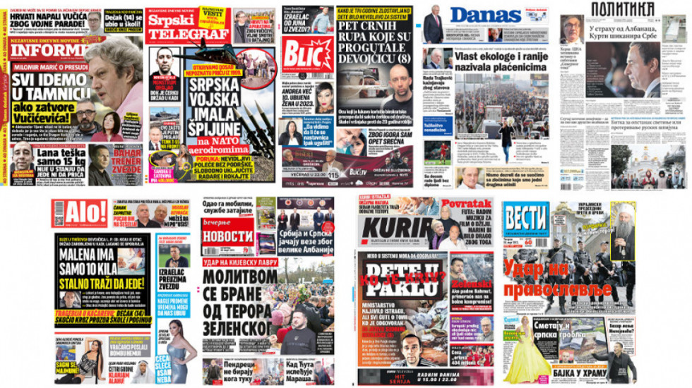 Naslovne strane dnevne štampe za četvrtak, 30. mart