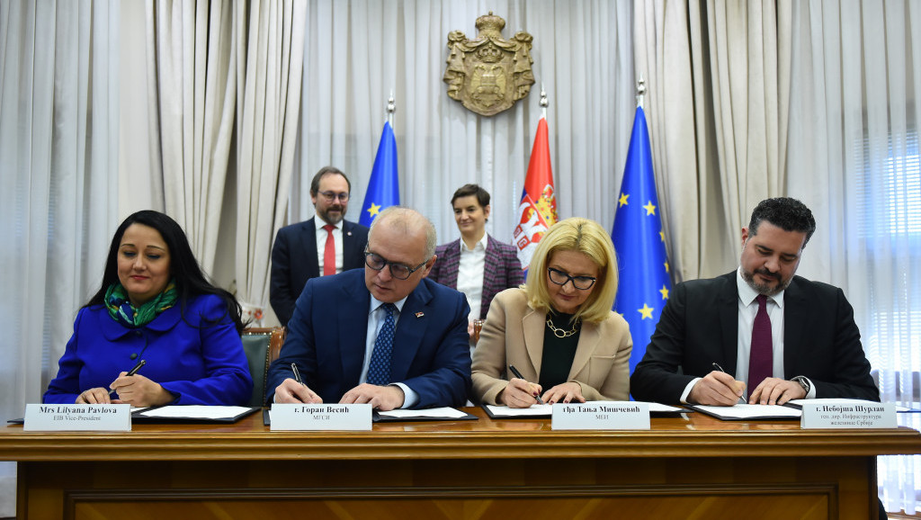 Vlada Srbije sa EIB-om potpisala grant od 175 miliona evra, druga tranša za brzu prugu Beograd - Niš