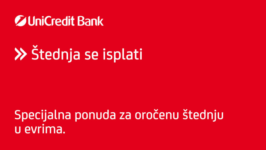 Štednja se isplati u UniCredit Bank: Investirajte svoju štednju u evrima po odličnoj kamatnoj stopi