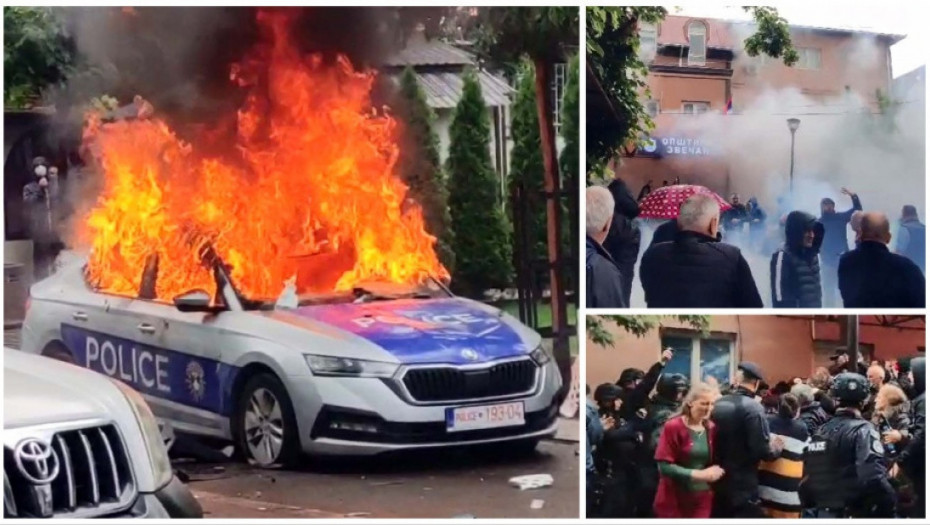 Incident na severu Kosova: Pripadnici kosovske policije pokušali da uđu u zgrade opština, zapaljeno policijsko vozilo