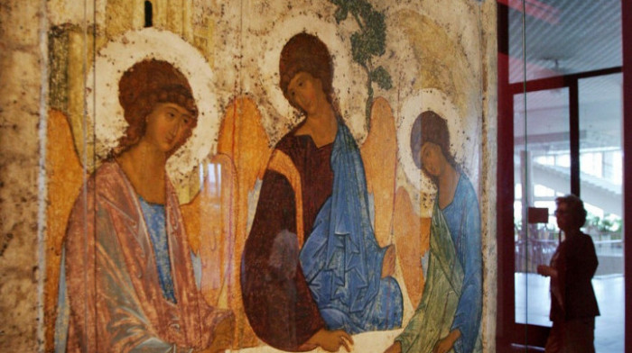 Ikona "Trojstvo" Rubljova preneta u Saborni hram Hrista Spasitelja