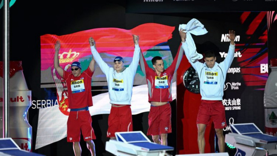 Plivački kvartet Srbije zauzeo deseto mesto na Svetskom prvenstvu: Za malo izmaklo finale