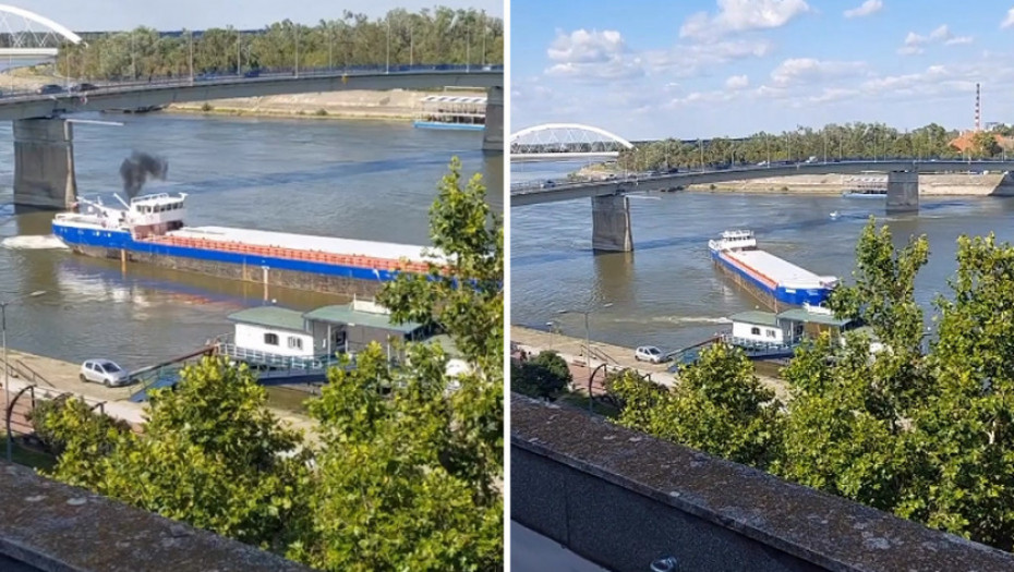 Teretna barža u Novom Sadu udarila u stub mosta, saobraćaj obustavljen