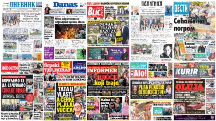 Naslovne strane dnevne štampe za petak, 4. avgust