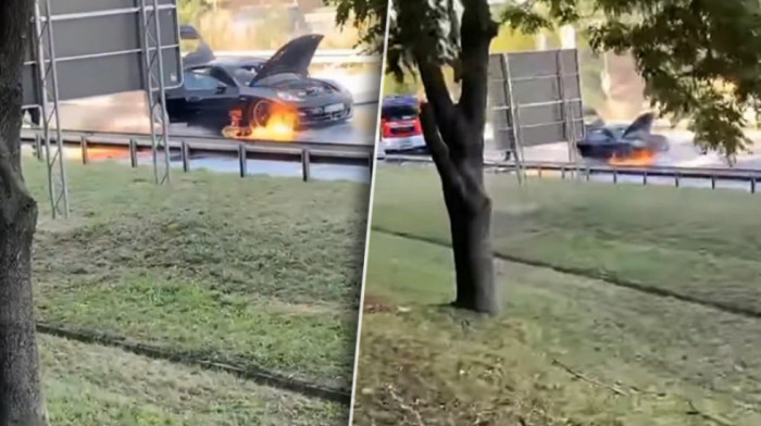 Zapalio se automobil na auto-putu u Beogradu: Niko nije povređen