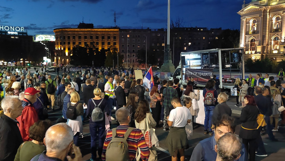 Održan još jedan protest "Srbija protiv nasilja" u Beogradu