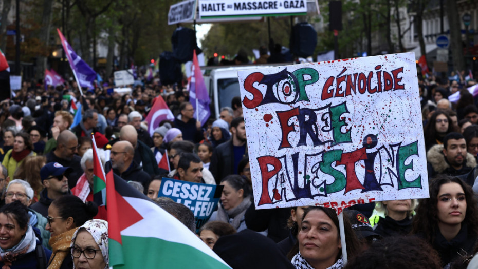 Demonstracije u znak podrške Palestini u više francuskih gradova: Ljudi na ulicama Pariza, Liona, Rena, Nanta