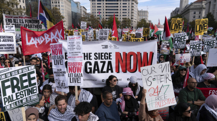 Hiljade demonstranata u Vašingtonu zatražilo prekid vatre u Pojasu Gaze - marševi u Londonu, Parizu, Rimu, Dablinu...
