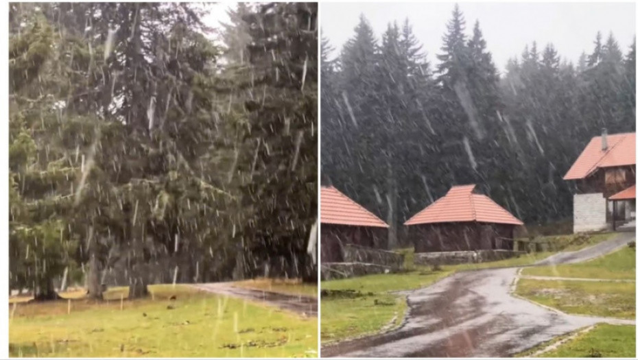 Pao prvi sneg u Srbiji, zabelelo se na Goliji