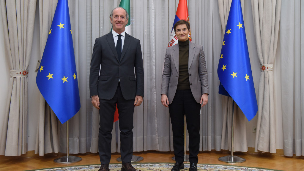 Brnabić sa predsednikom italijanske regije Veneto o saradnji i investicijama