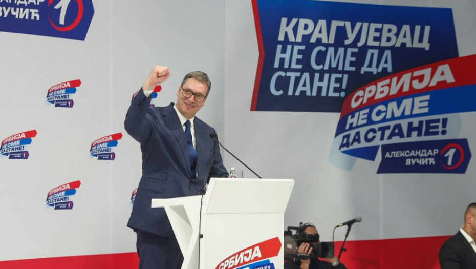 Vučić na završnom predizbornom skupu naprednjaka u Kragujevcu: "Vlast se osvaja samo narodnom voljom"