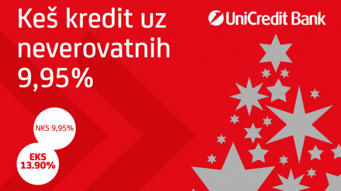 Novogodišnja ponuda keš kredita UniCredit Banke!