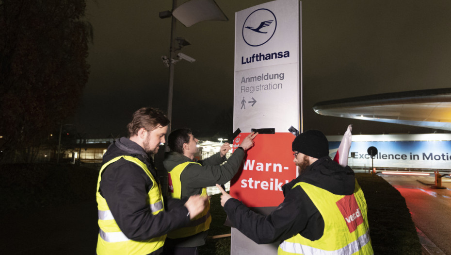 Nemački sindikat pozvao je zaposlene u Lufthanzi na štrajk zbog malih plata