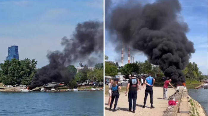 Požar na Novom Beogradu: Zapalio se čamac na Savi, vatrogasci sprečili širenje vatre na ostala plovila