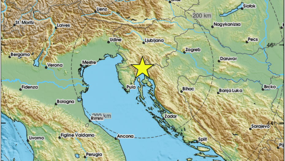 Zemljotres u Hrvatskoj: Potres magnitude 2,9 po Rihteru zabeležen kod Rijeke