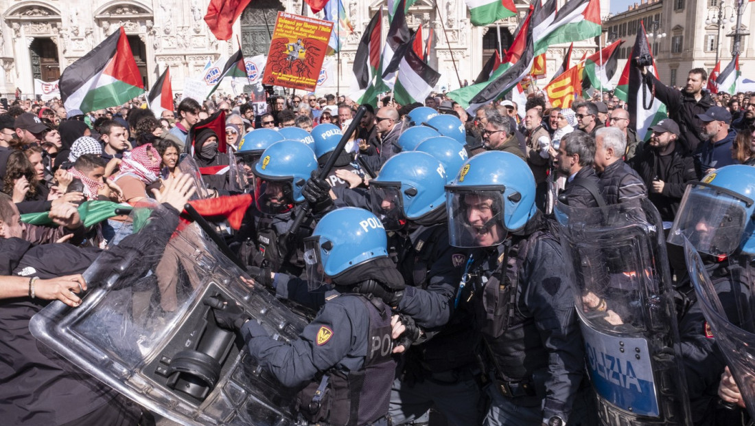 Neredi na proslavi godišnjice oslobođenja Italije u Milanu, propalestinski demonstranti se sukobili s policijom