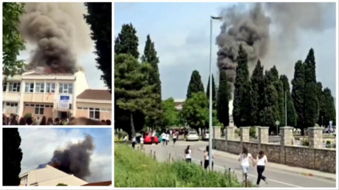 Mali maturanti bakljama zapalili krov škole u Podgorici: Evakuisani učenici i zaposleni