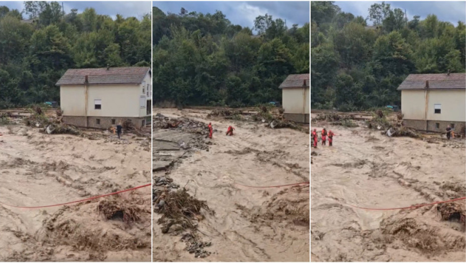 Snimak dramatičnog spasavanja u BiH: Kuća ostala kao ostrvo u bujici (VIDEO)