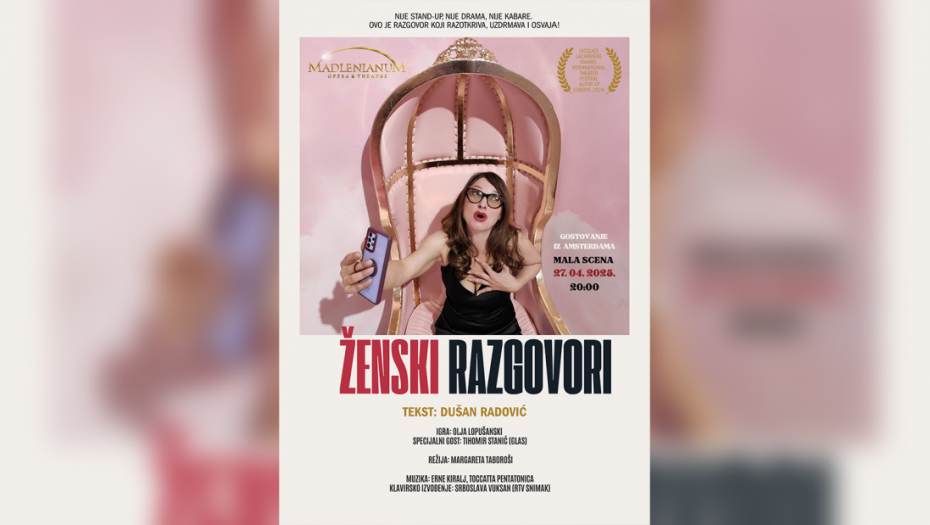 Stiže nam gost iz Amsterdama – monodrama “Ženski razgovori” u izvedbi Olje Lopupanski