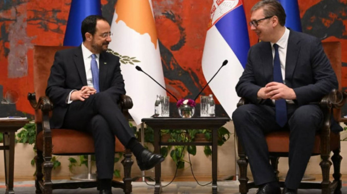 Sastanak Vučića i Hristodulidisa u Palati Srbija: "Srpski narod će uvek biti veoma zahvalan Kipranima"