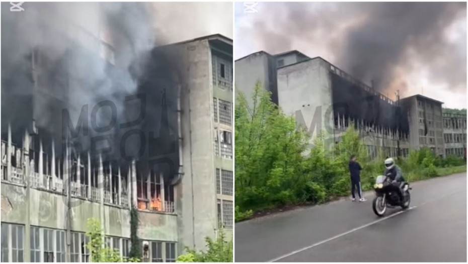 Požar u Ripnju: Gori napušteni objekat fabrike, na terenu 21 vatrogasac (VIDEO)