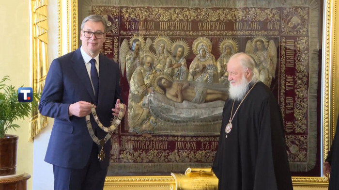 Vučić uručio orden patrijarhu Kirilu: "Ponosan sam na saradnju, ljubav i najbliže odnose između naših crkava i naroda"