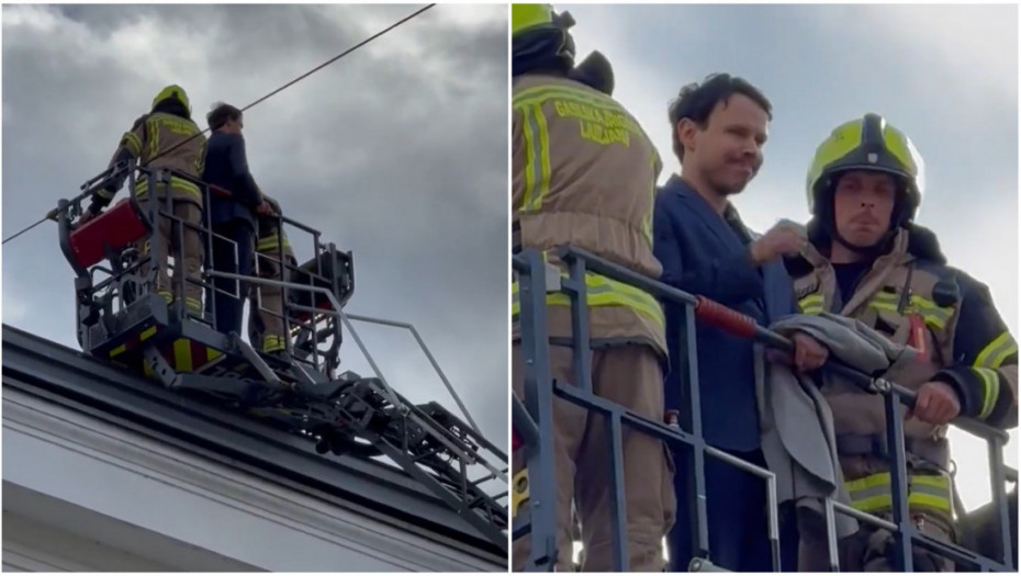 Drama u Ljubljani: Opozicioni poslanik se popeo na krov Skupštine i pretio da će skočiti (VIDEO)