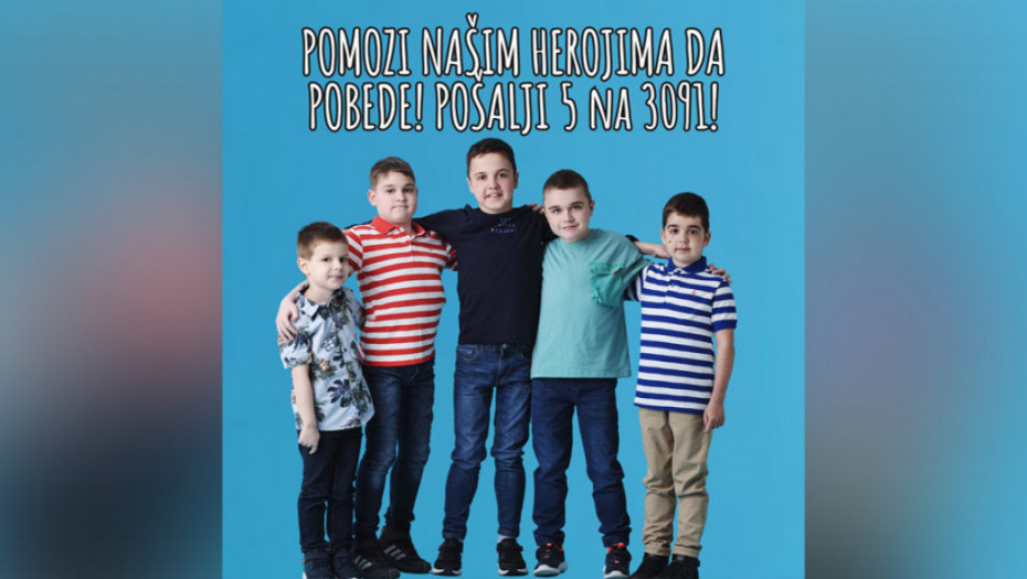 Potrebno još "samo" 175.000 SMS poruka za lečenje petorice dečaka