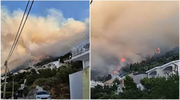 Izbio požar u hrvatskom letovalištu: Turisti se evakuišu, vatra se širi u smeru kuća (VIDEO)