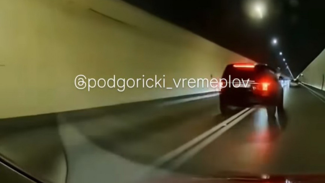 Opasno preticanje u tunelu Sozina: Džip prešao preko duple pune linije, zamalo izbegnuta nesreća (VIDEO)