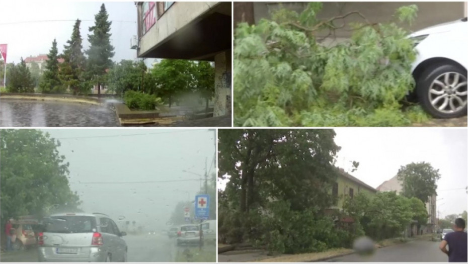 Snažno nevreme pogodilo Zrenjanin, vetar lomio grane sa drveća, jak vetar i u Subotici