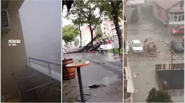 Besni superćelijska oluja: Orkanski vetar i pljusak oko Sopota i Mladenovca, jako nevreme prešlo i na Požarevac (VIDEO)