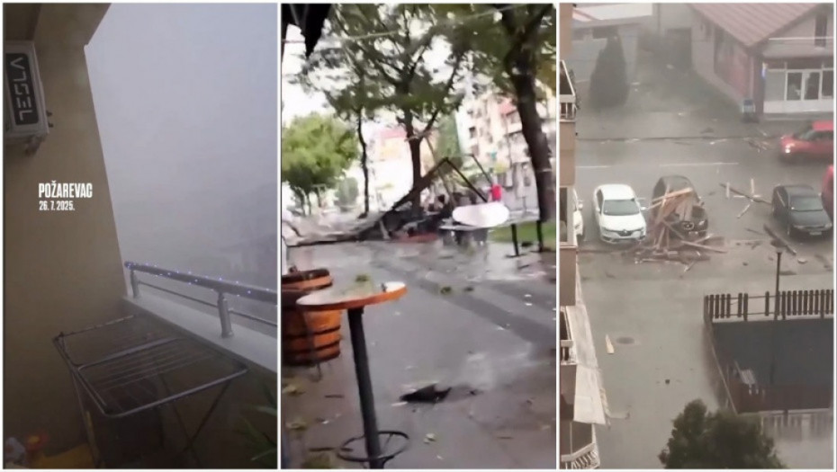 Besni superćelijska oluja: Orkanski vetar i pljusak oko Sopota i Mladenovca, jako nevreme prešlo i na Požarevac (VIDEO)