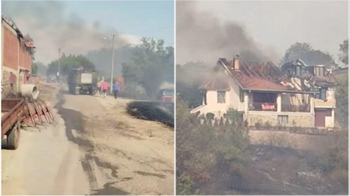 Dramatični snimci iz okoline Vranja: Vatra se širi u selu Mečkovac, zahvatila i kuće