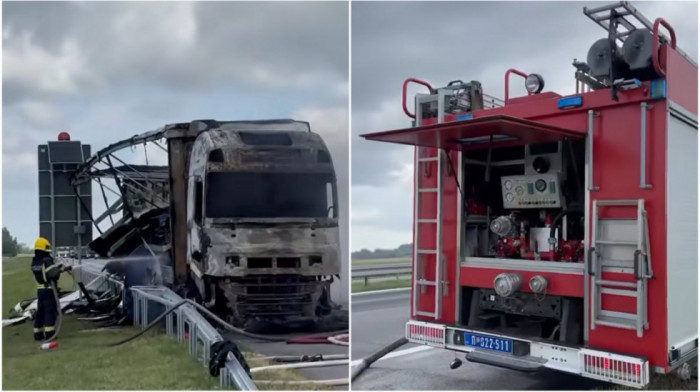 Veliki požar na auto-putu ka Beogradu: Zapalio se kamion, stvaraju se ogromne gužve
