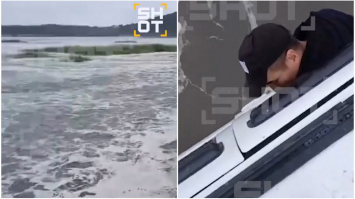 Dramatičan snimak sa Kamčatke: Ribare i psa zarobio cunami, voda tutnji oko njih i nadire u auto